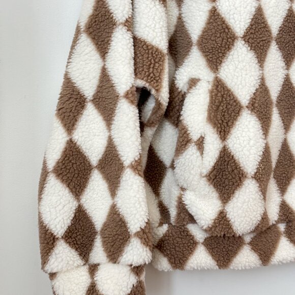 Pretty Garbage Checkered Fuzzy Fleece Jacket - Picture 3 of 4